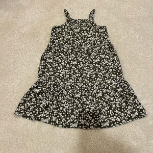 GAP Kids Girl’s Olive and White Cotton Floral Kids Dress in Size XL